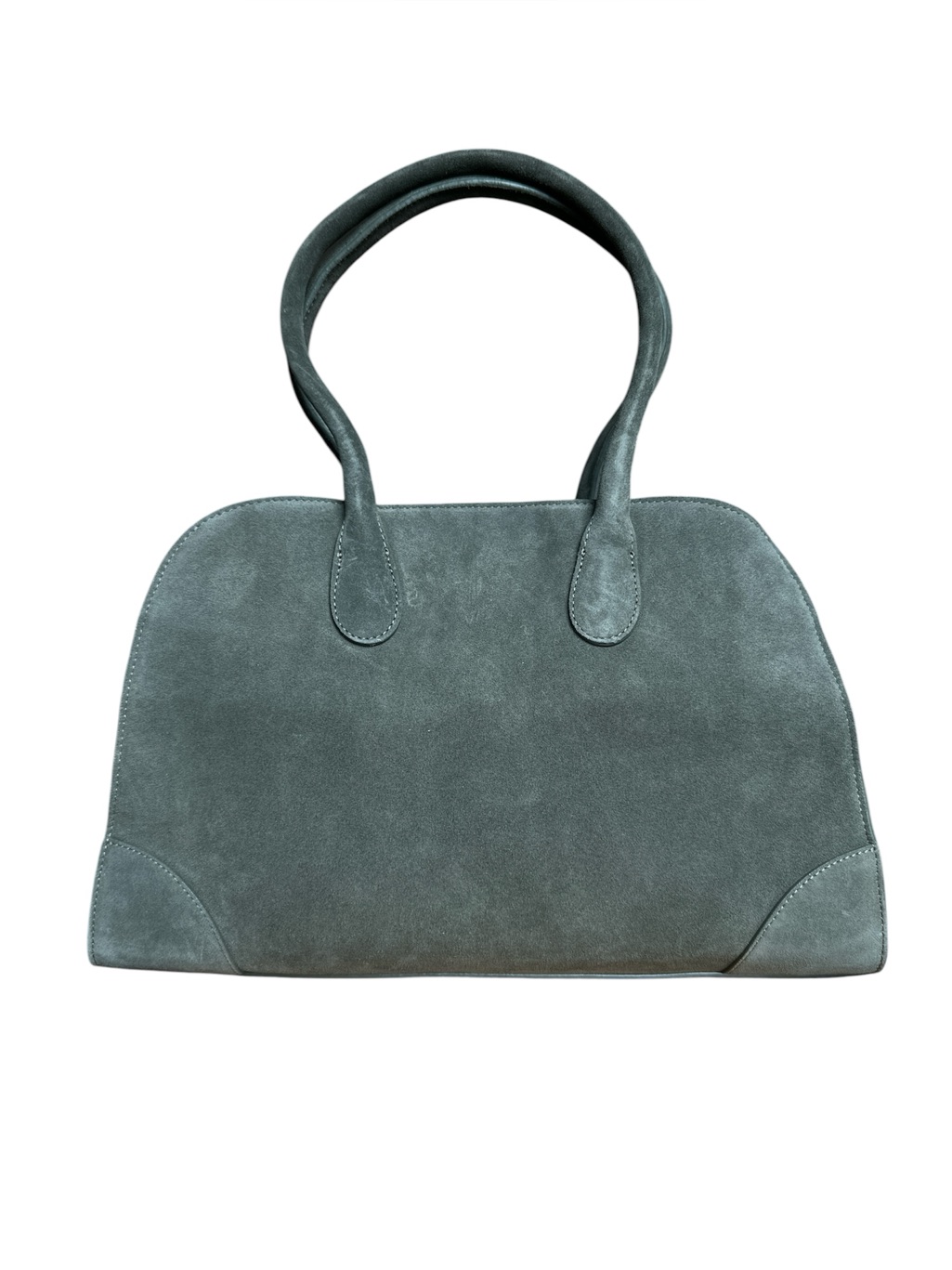 Nwt Cos Small Gray Suede Studio Bowling Shoulder Bag